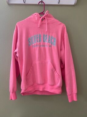 Pink "Silver Beach" Hooded Sweatshirt